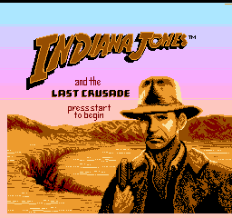 Indiana Jones and the Last Crusade title screen for NES